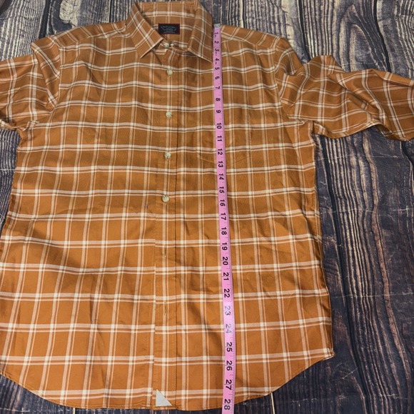 UNTUCKit Shirt Mens Medium Button Up Wrinkle Free UT Orange Colson WF - Picture 5 of 6